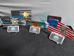 Personalized Thin Blue Line American Flag Business Card Holder Gift