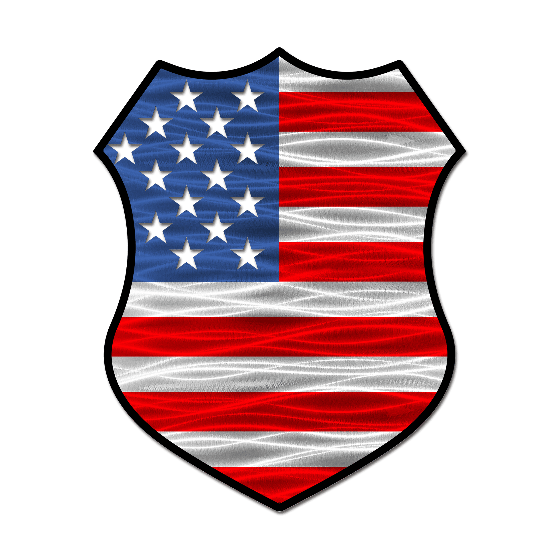 American Flag Police Shield Custom Plaque