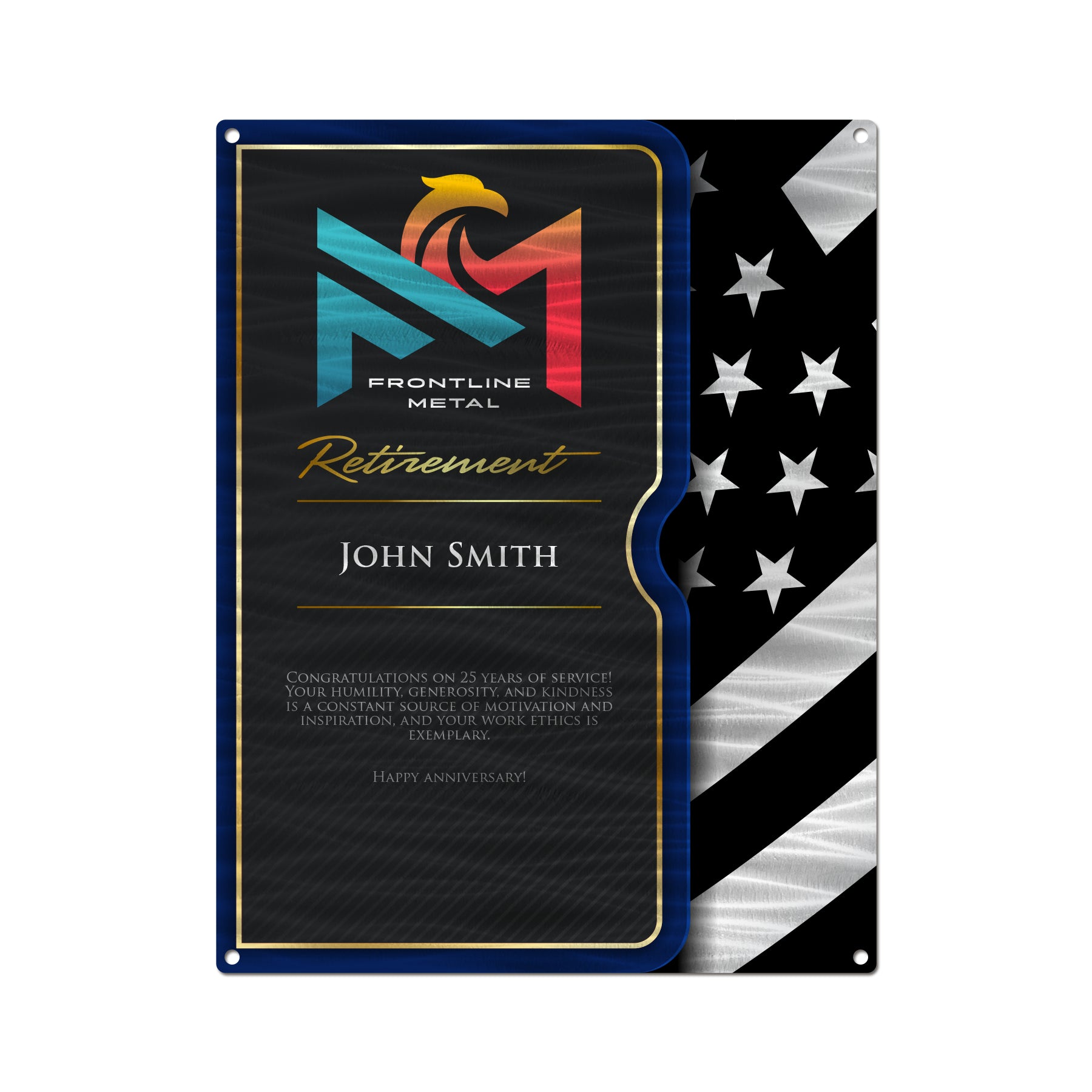 Trophies & Awards - Military Carbon Fiber Portfolio Retirement Plaque