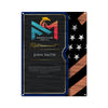 Police Thin Blue Line Fiber Portfolio Retirement Plaque Gift - Copper/Black