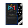 Police Thin Blue Line Fiber Portfolio Retirement Plaque Gift - Thin Grey Line - Corrections