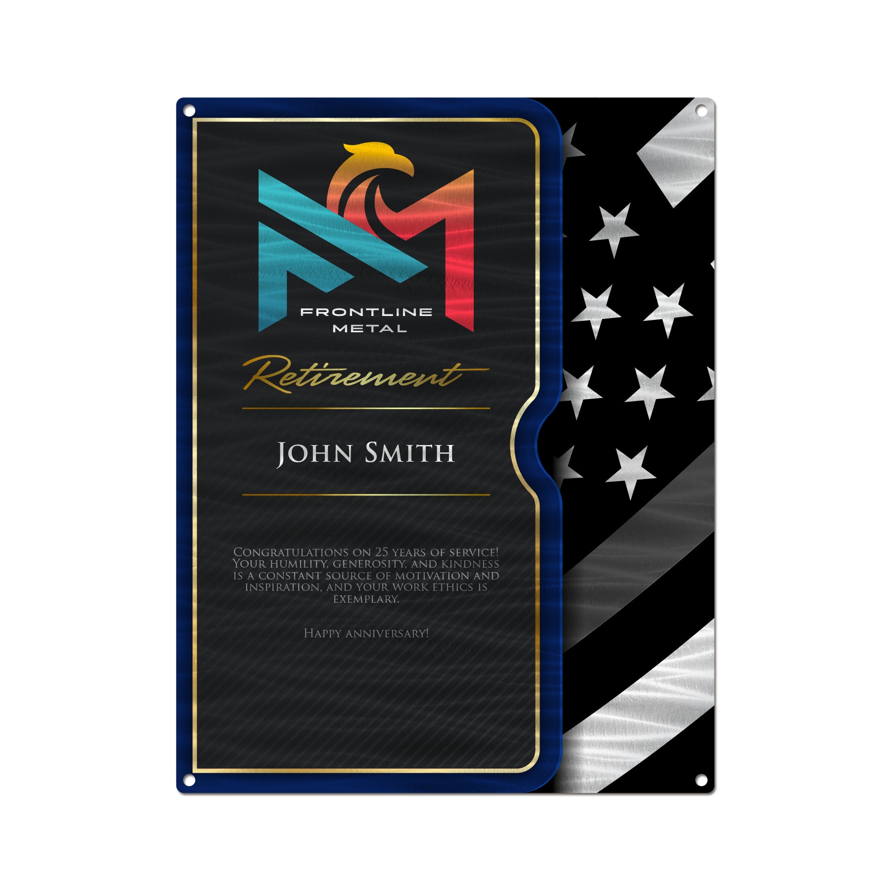 Trophies & Awards - Military Carbon Fiber Portfolio Retirement Plaque