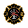 Personalized Firefighter Maltese Cross - Black-Gold Outline