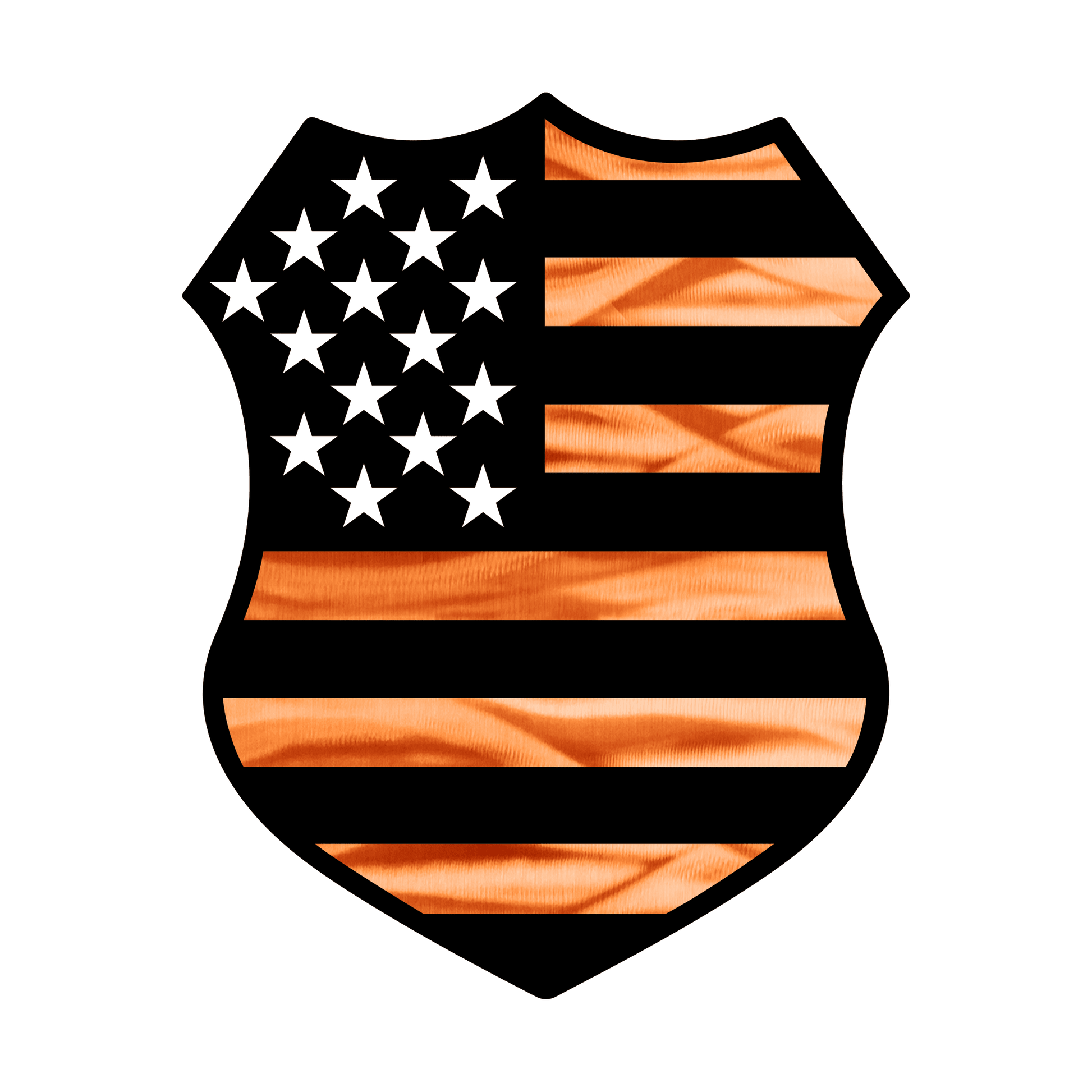 American Flag Police Shield Custom Plaque