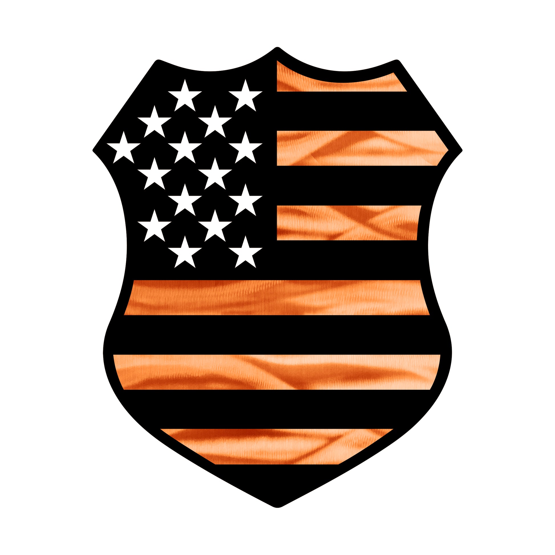 American Flag Police Shield Gift