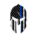 Flag - Police Thin Blue Line Spartan Helmet American Flag