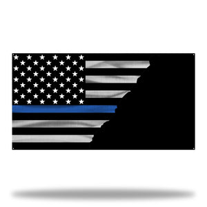 Flag - Police Thin Blue Line Personalized American Split Flag