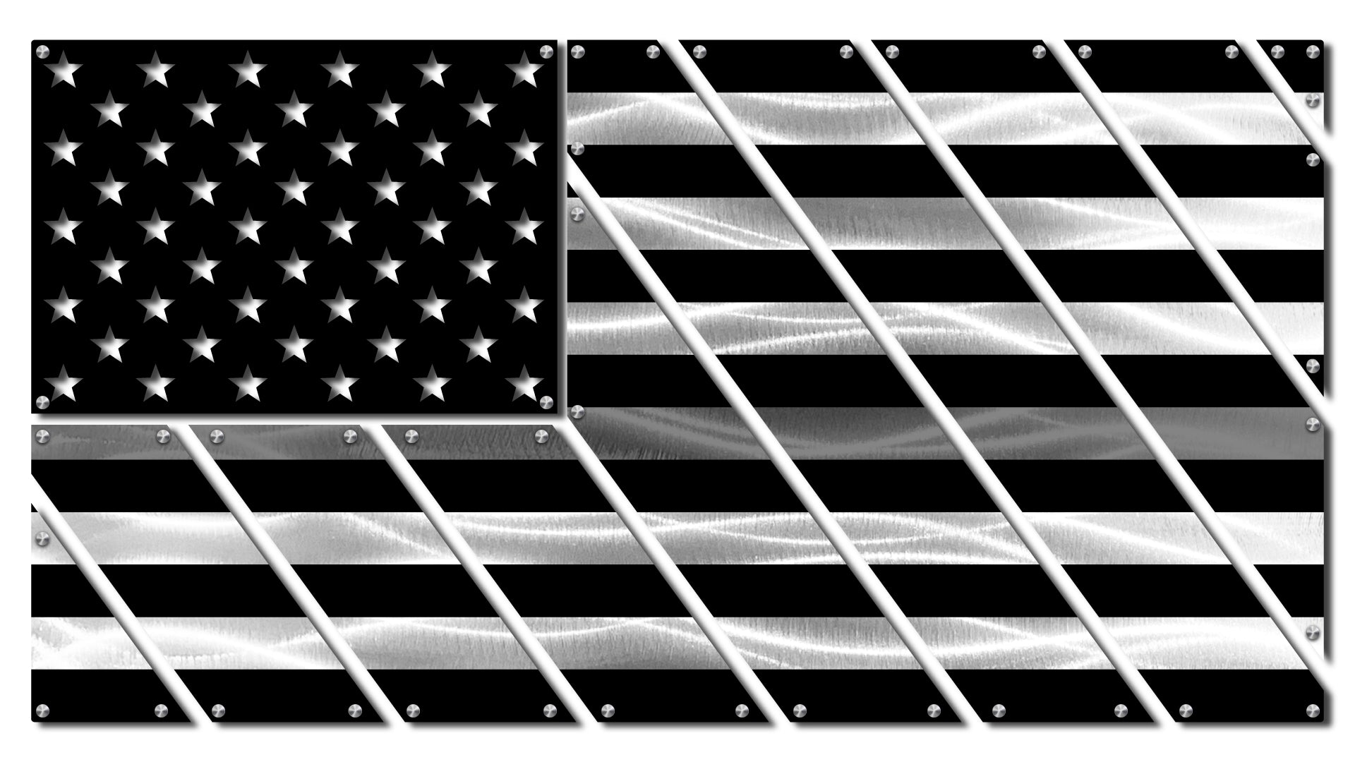 Flags - Police Thin Blue Line Multi-Panel Metal American Flag Gift